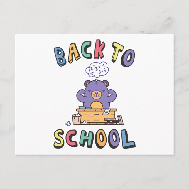 Zurück zur Schule Postkarte (Vorderseite)