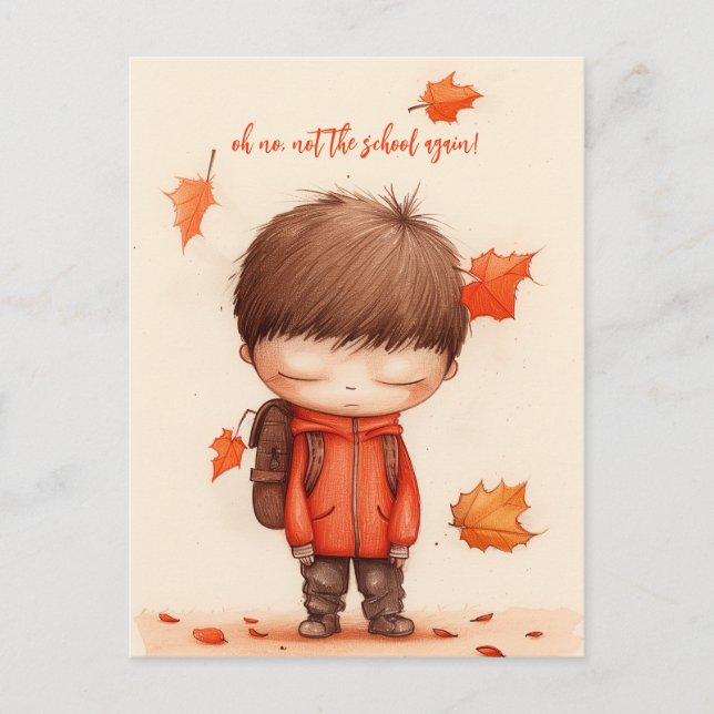 Zurück zur Schule Postkarte (Vorderseite)