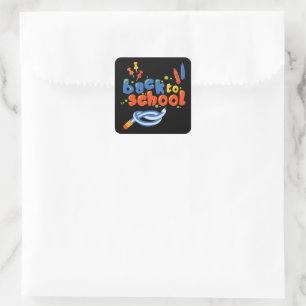 Zurück zur Schule Quadratischer Aufkleber