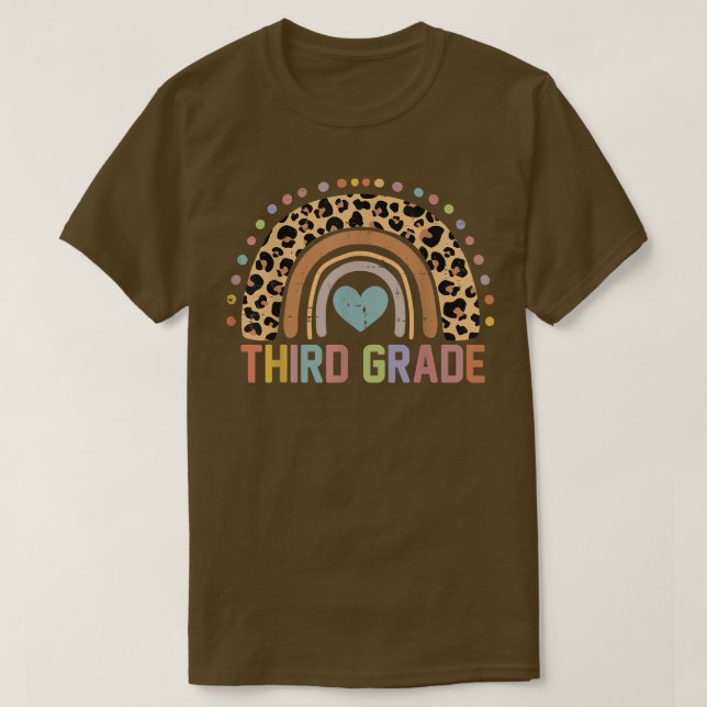 Zurück zur Schule Rainbow Leopard 3. Gra T-Shirt (Design vorne)