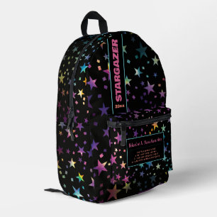 Zurück zur Schule Rainbow Pastell Glitzer Starry N Bedruckter Rucksack