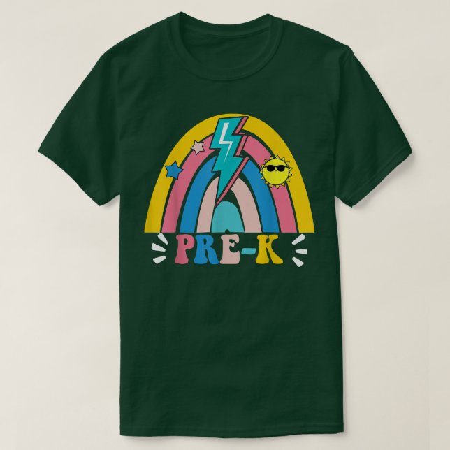 Zurück zur Schule Rainbow Prek Teacher Student Kin T-Shirt (Design vorne)