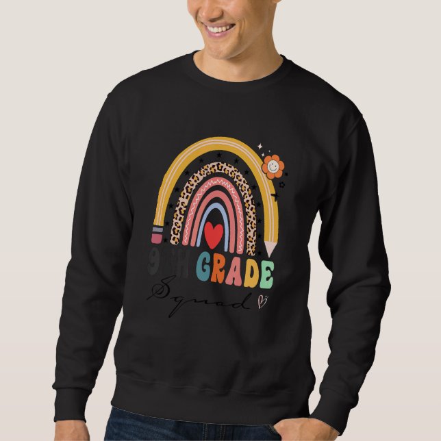 Zurück zur Schule Regenbogen 9. Platz Teach Sweatshirt (Vorderseite)
