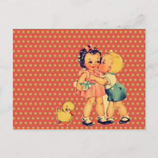 zurück zur Schule Retro-Muster kitsch Vintage Kind Postkarte