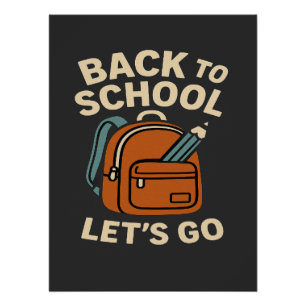 Zurück zur Schule Retro Schüler Lehrer und Eltern Poster