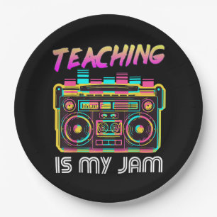 Zurück zur Schule Retro Unterrichten ist mein Ding Pappteller