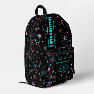 Zurück zur Schule Rosa Blauer Nebel Rave Starry Ni Bedruckter Rucksack