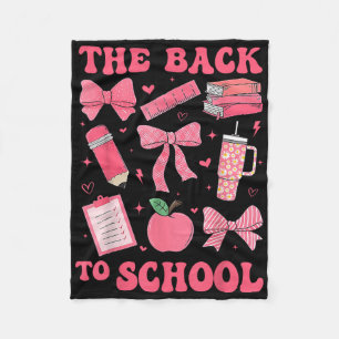 Zurück zur Schule Rosa Coquette Bow Pencil Buch Ed Fleecedecke