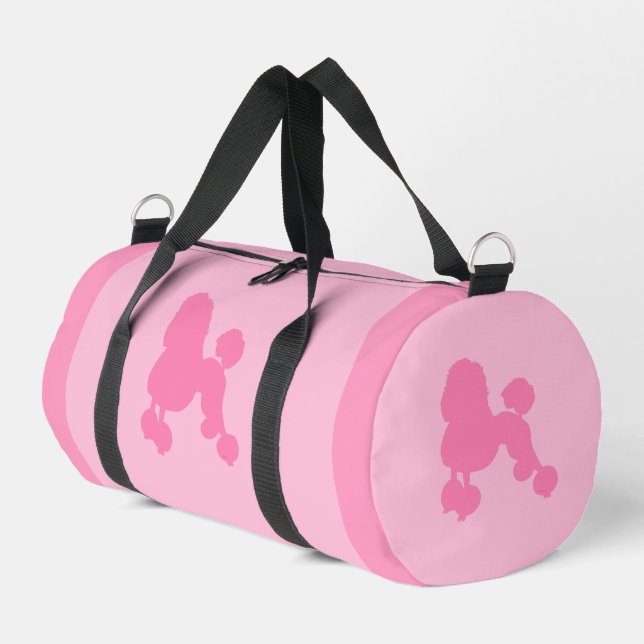 Zurück zur Schule Rosa Poodle klein Duffle Bag (Linke Seite)