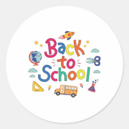 Zurück zur Schule Runder Aufkleber