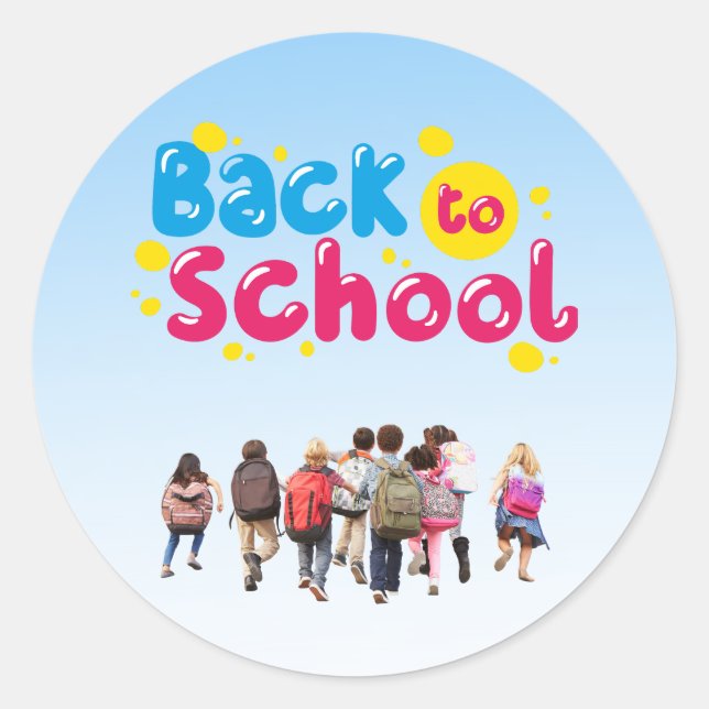 Zurück zur Schule  Runder Aufkleber (Vorderseite)