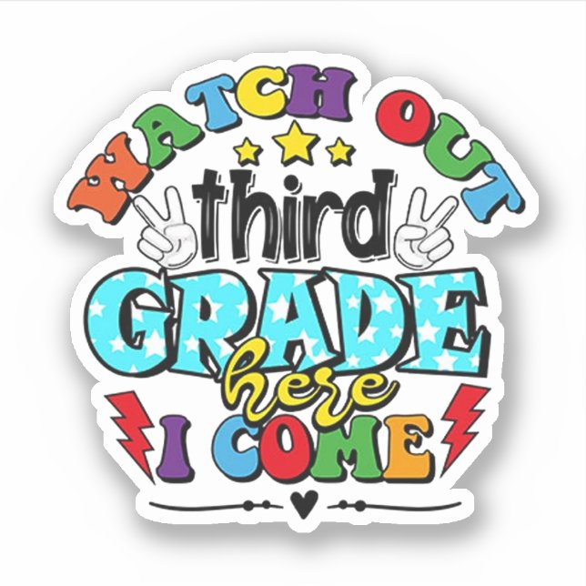 Zurück zur Schule, schau dir die dritte Klasse an, Aufkleber (Vorderseite)