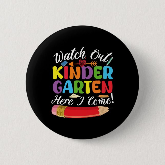 Zurück zur Schule, schau mir den Kindergarten an Button (Vorderseite)