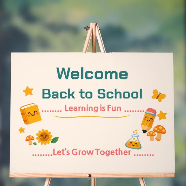 Zurück zur Schule Schild Willkommen Klassenzimmer  (Neutral)