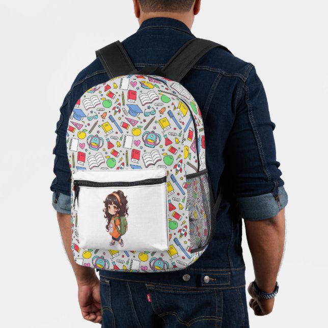 Zurück zur Schule. Schülerin Bedruckter Rucksack (Insitu (Modell))