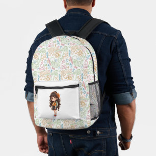 Zurück zur Schule. Schülerin Bedruckter Rucksack