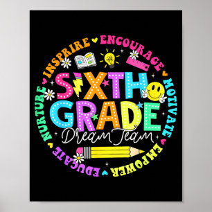 Zurück zur Schule Sechste Klasse Dream Team Lehrer Poster