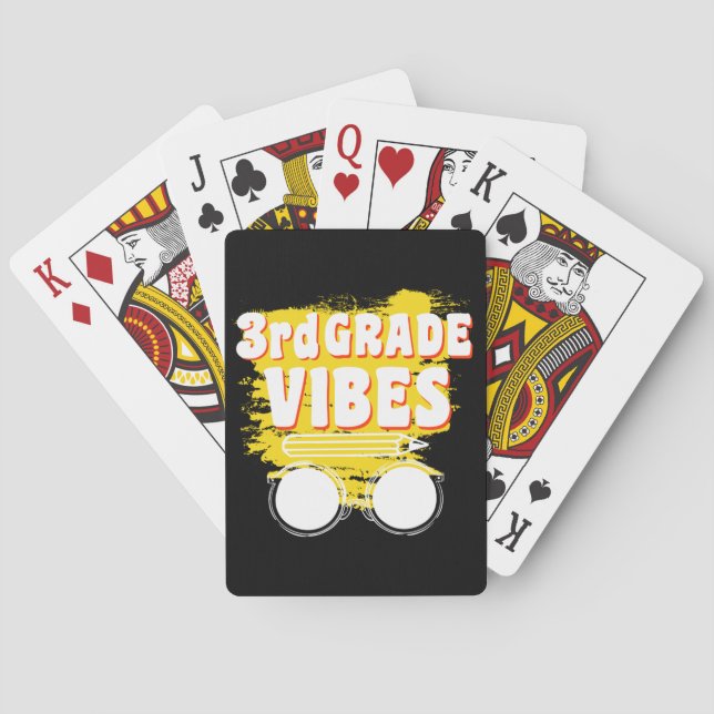 Zurück zur Schule Shirt der dritten Klasse Vibes Spielkarten (Rückseite)