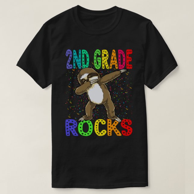 Zurück zur Schule Sloth Shirt 2D GRADE Felsen (Design vorne)