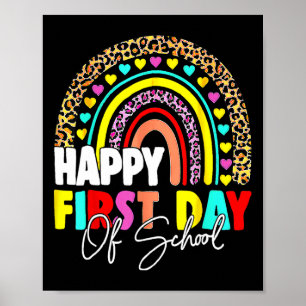 Zurück zur Schule Spaß Erster glücklicher Schultag Poster