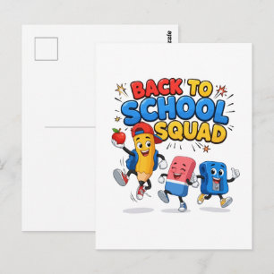 Zurück zur Schule-Squad Süße Bleistift-Radiergummi Postkarte