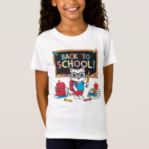 Zurück zur Schule Süße Katze T-Shirt – Lustiges Ki