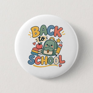 Zurück zur Schule Süße Kawaii Schulmaterialien Button