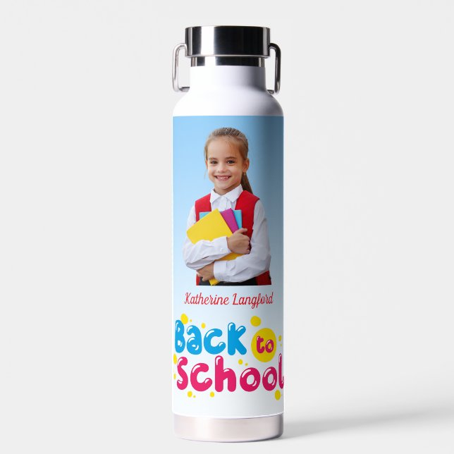 Zurück zur Schule Süße Kinder Schüler  Trinkflasche (Vorne)