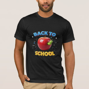 Zurück zur Schule Süßer Apfel & Bücherwurm 3D-Desi T-Shirt