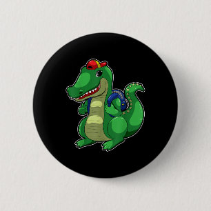 Zurück zur Schule Süßes Krokodil Lustiger Krokodil Button