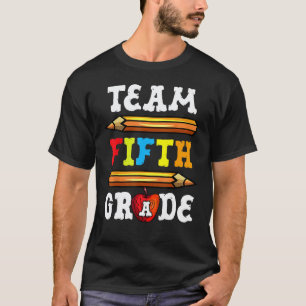 Zurück zur Schule Team 5. Fünfte Klasse Bleistift T-Shirt