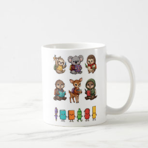 Zurück zur Schule Tiergruppe PNG Süßer Waschbär Kaffeetasse