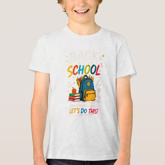 Zurück zur Schule Tri-Blend Shirt (Vorderseite)
