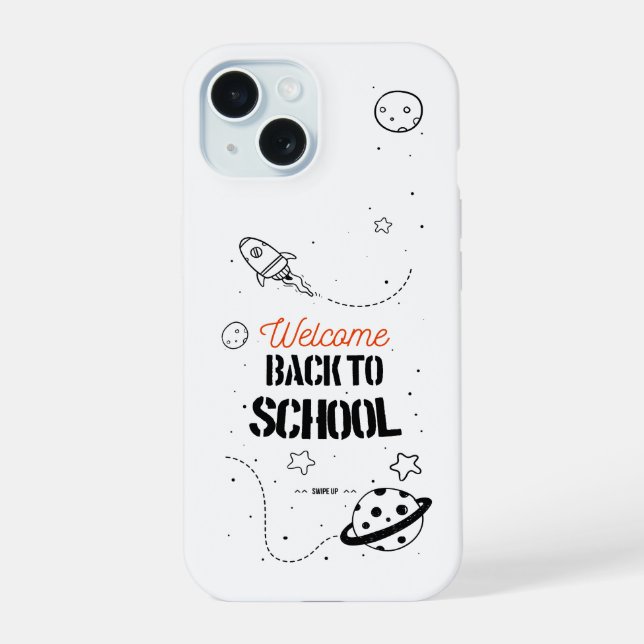 Zurück zur Schule Typografie-Design iPhone 15 Hülle (Rückseite)
