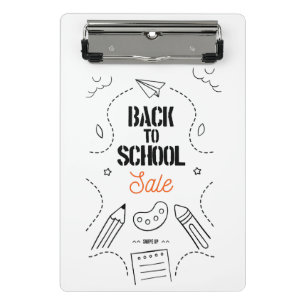 Zurück zur Schule Typografie-Design Mini Klemmbrett