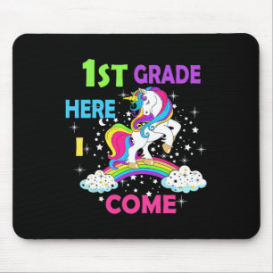 Zurück zur Schule Unicorn Hallo Erster Tag gr Mousepad
