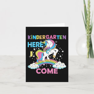 Zurück zur Schule Unicorn Hallo Erster Tag Kinderg Karte