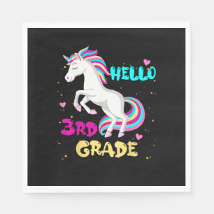 Zurück zur Schule Unicorn Hallo Kind ersten Tag ih Serviette