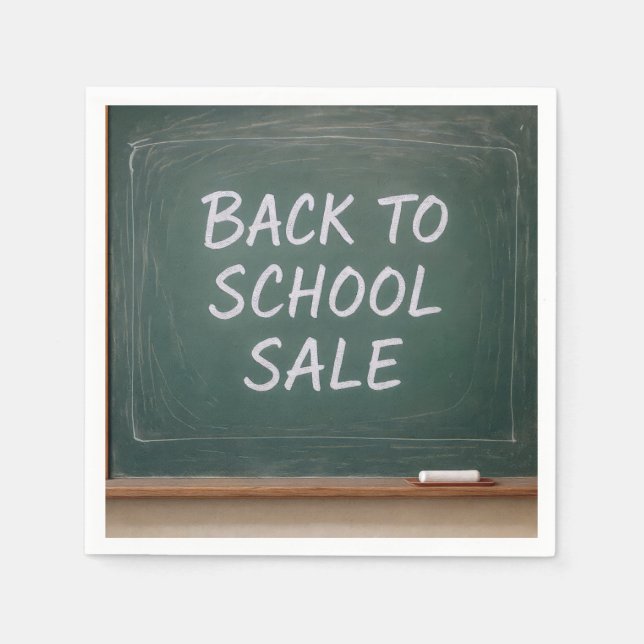 Zurück zur Schule Unterschreiben auf grüner Tafel Serviette (Vorderseite)