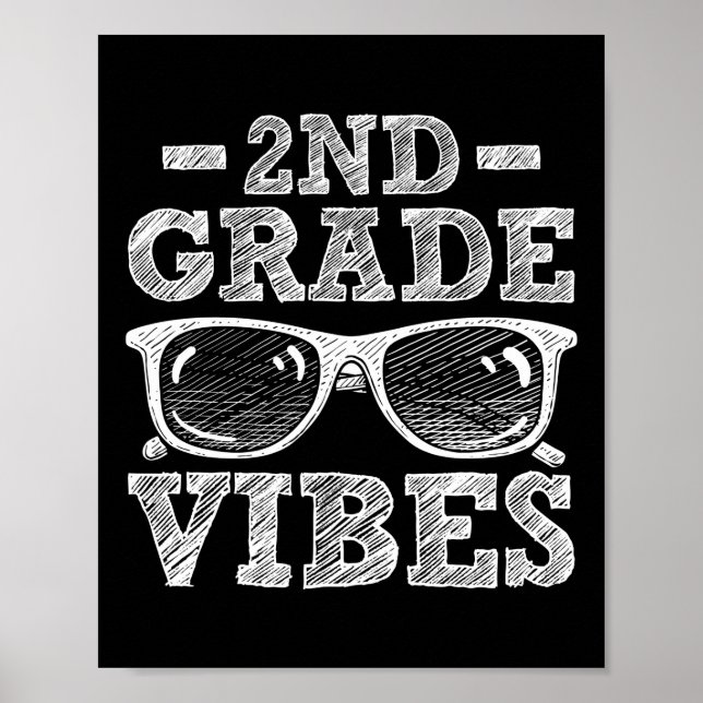Zurück zur Schule Vibes der zweiten Klasse Poster (Vorne)