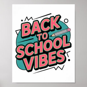 Zurück zur Schule Vibes Retro Bleistift Erster Tag Poster