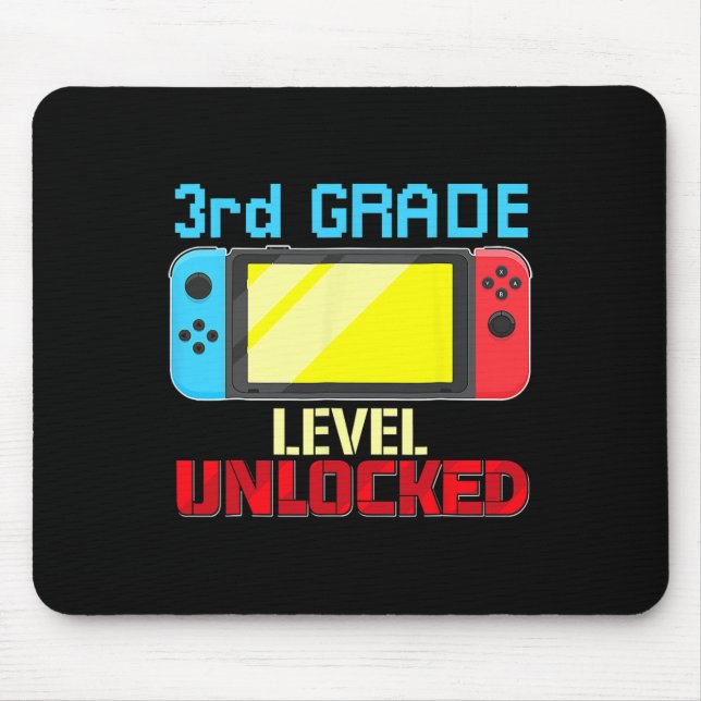 Zurück zur Schule Videospieler 3. Klasse Level fre Mousepad (Vorne)