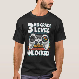 Zurück zur Schule Videospieler 3. Klasse Level fre T-Shirt