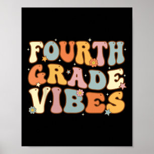 Zurück zur Schule Vierte Klasse Vibes Schüler Lehr Poster
