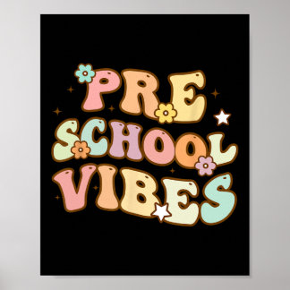 Zurück zur Schule Vorschul-Vibes Retro-Schüler unt Poster