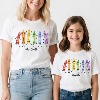 Zurück zur Schule | Wasserfarben-Stifte Lehrer Nam T-Shirt