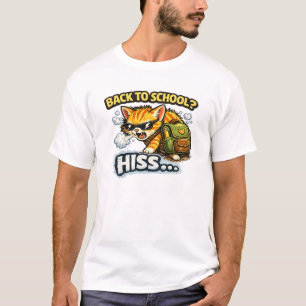 Zurück zur Schule Zischen Lustiges Katzendesign T-Shirt