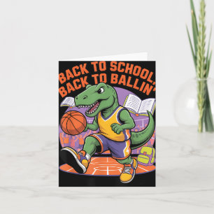 Zurück zur Schule Zurück zum Basketball Dino  Karte