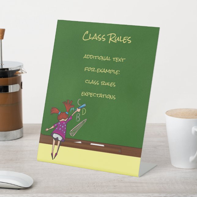 Zurück zur Schulhalskarte mit Mädchen Sockelschild (In SItu)