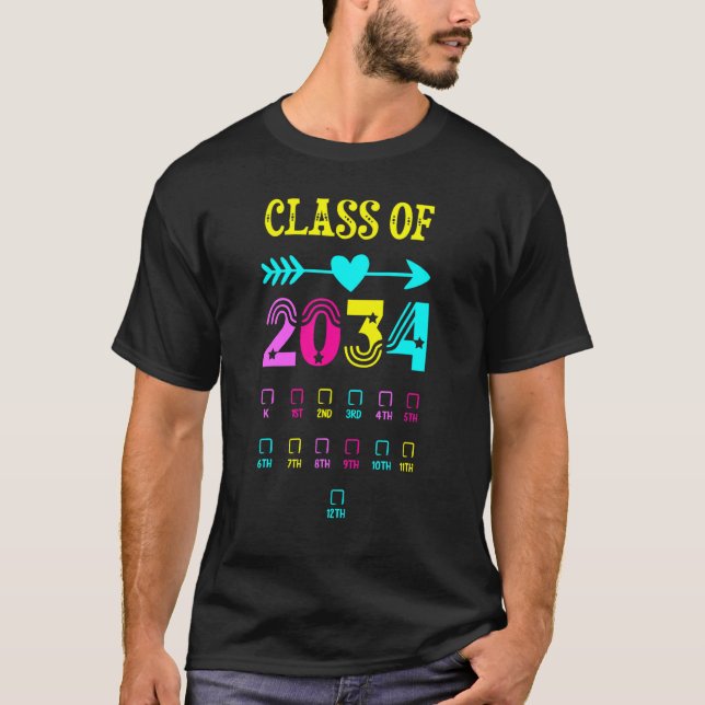 Zurück zur Schulklasse 2034 wächst mit meinem Karo T-Shirt (Vorderseite)